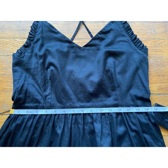 LOFT Black Pleated Summer Dress w/Fabric Belt sz 6 - Picture 16 of 16